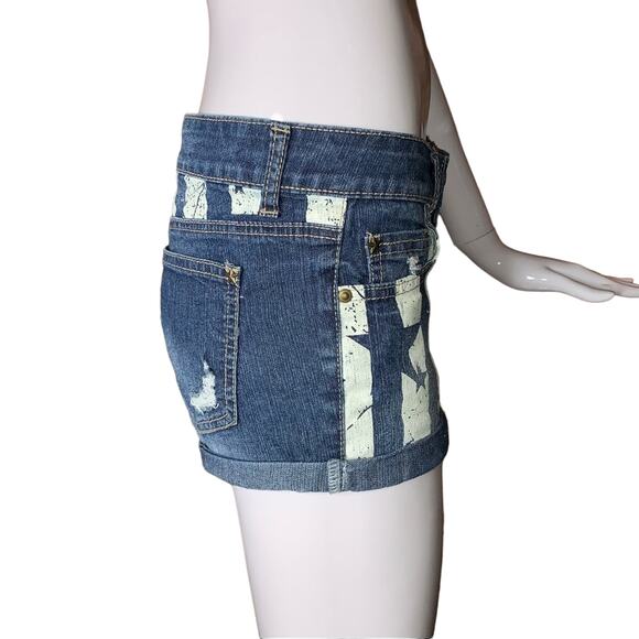lei Ashley Low Rise Montana Shorts Size 5 Patriotic Stars and Stripes gr… - Picture 6 of 12